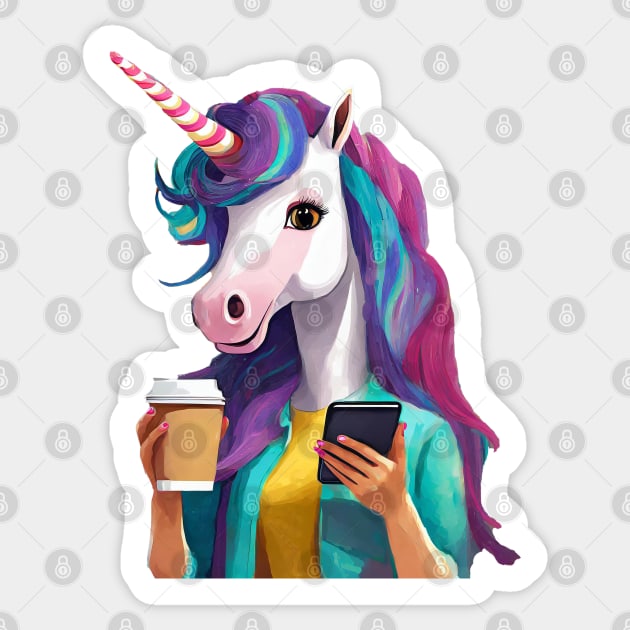 Lady Unicorn Sticker by DesignsPrints